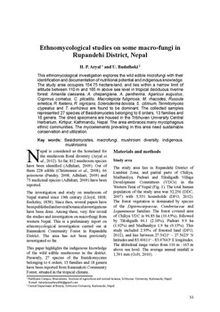 Ethnomycological studies on some macro-fungi in Rupandehi District, Nepal / Aryal, HP in BANKO JANAKARI - वनको जानकारी : A Journal of Forestry Information for Nepal (23 : 1 Janua