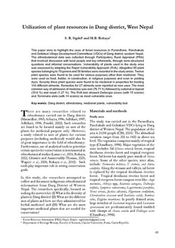 Utilization of plant resources in Dang district, West Nepal / Sigdel, S. R. in Banko Janakari (21 : 2 November 2011)