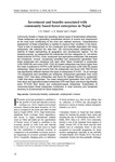 Investment and benefits associated with community based forest enterprises in Nepal