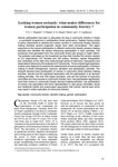 Looking women seriously: what makes differences for women participation in community forestry ?